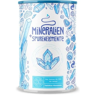 Abbildung von Mineralien &amp; Spurenelemente Kalium, Calcium, Magnesium, Zink, Eisen, Bor, Selen, Molybdän, Mangan, Kupfer, Jod, Chrom, Ur Essenz Shilajit Optimale Bioverfügbarkeit 45 Tage Vorrat 450g Pulver