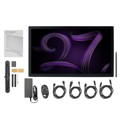 Abbildung von Wacom Cintiq Pro 27 Grafiktablett ohne Standfuß (4k Auflösung, 26,9 Zoll Display, HDR Gamma, Pantone Validated, 99% Adobe RGB, Neuer, drucksensitiver Pen 3, Multi Touch) Black