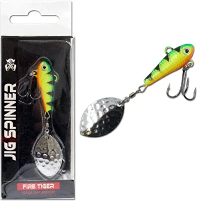 Abbildung von Wild Devil Baits Jig Spinner Spin Bleikopfspinner Spoon (10g, Fire Tiger)