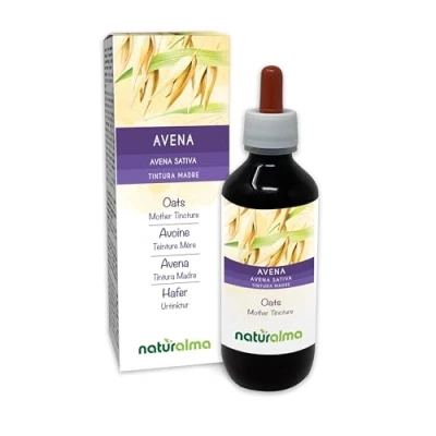 Abbildung von Hafer (Avena sativa) Spitzen Alkoholfreier Urtinktur Naturalma Flüssig Extrakt Tropfen 200 ml Nahrungsergänzungsmittel Veganer
