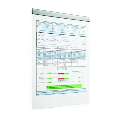 Abbildung von Durable Klemmleiste Durafix Rail 210 mm, selbstklebende Leiste zum magnetischen Einklemmen von Dokumenten A4 hoch / A5 quer, Beutel à 5 Stück, silber, 470623