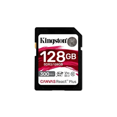 Abbildung von Kingston Canvas React Plus 128GB SDXC Speicherkarte UHS II 300R/260W U3 V90 für Full HD/4K/8K SDR2/128GB