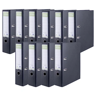 Abbildung von DONAU Ordner PREMIUM MAXI FSC / 10er Pack 10 Stück/Breit/DIN A4 8 cm 80 mm/Schwarz/Kunststoffbezug PP/Carton Papier/Verstärkungsband/Hergestellt in der EU