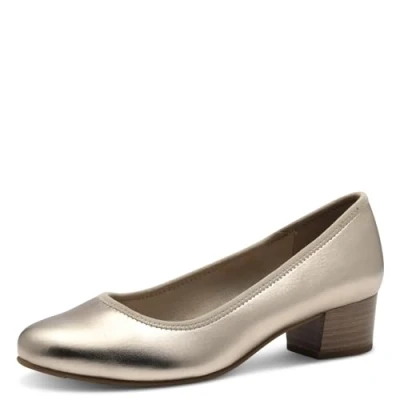 Abbildung von Jana Damen Pumps mit Blockabsatz Vegan, Metallisch (Champagner), 39 EU