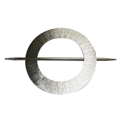 Abbildung von GARDINIA Dekospange Mars mit Stab, Vorhang Raffhalter zum Dekorieren und Raffen von Stoffen Vorhängen, Außenmaß Ø 14,5 cm, Metall, Edelstahl Optik