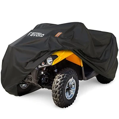 Abbildung von Favoto ATV Abdeckplane Quad Abdeckung Outdoor XXXL Schutzhülle für Fahrzeuge Regendicht Staubdicht Winddicht Schneedicht mit Reflektionsstreifen Tasche 256cmx110cmx120cm