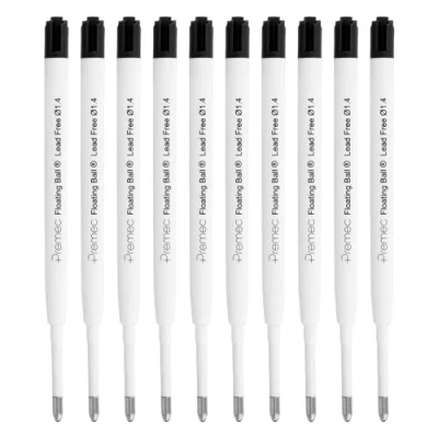 Abbildung von Westcott Kugelschreiber Minen Schwarz 10 Stück G2 Kugelschreiberminen XB 1,4 mm im 10er Nachfüllpack kompatibel mit ISO Standard dokumentenechte blaue Tinte E 733493 00