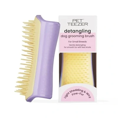 Abbildung von Pet Teezer, Small Detangling and Dog Grooming Brush, Lilac Yellow