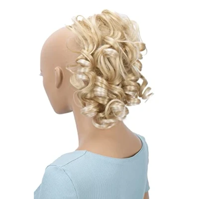 Abbildung von CAISHA Haarteil Haargummi Lena Hochsteckfrisuren Brautfrisuren Voluminös Gelockt Unordentlich Dutt Kunstfaser DM17cm Blond Mix G6L