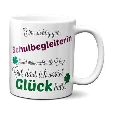 Abbildung von eine richtig gute Schulbegleiterin Danke sagen auf besondere Art. Tasse mit Spruch Kaffee Becher Geschenk Firma Job Arbeit Beste