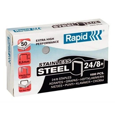 Abbildung von Rapid 24858300 Heftklammern 24/8mm Super Strong, rostfrei, 1000 Stück