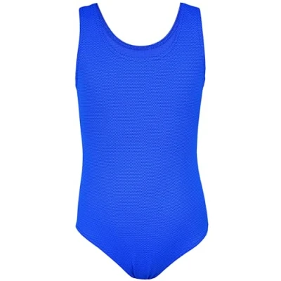 Abbildung von Aquarti Mädchen Badeanzug mit Ringerrücken Sport Mädchen, Chlorresistent, Farbe: Jacquard Punkte Kornblumenblau, Größe: 152