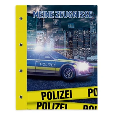 Abbildung von itenga Zeugnismappe mit Buchschrauben erweiterbar für Kinder Jugendliche Erwachsene Mädchen Jungen Schüler (Polizei)