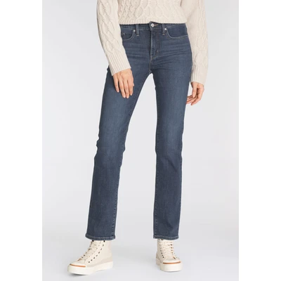 Abbildung von Levi&#039;s 314 Shaping Straight Jeans Slim Fit, Damen, Größe: 27x30, Lapis dark horse blue