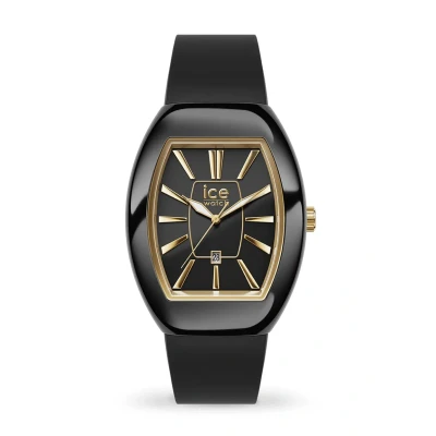 Abbildung von Ice Watch boliday Dome Black Gold Schwarze Damenuhr mit Silikonarmband 024031 (Small)