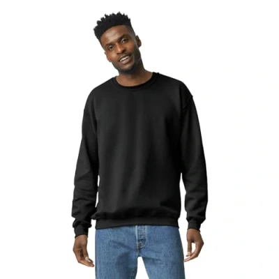 Abbildung von Gildan Herren Sweatshirt aus Fleece mit Rundhalsausschnitt, Stil G18000 T Shirt, Schwarz, XXL
