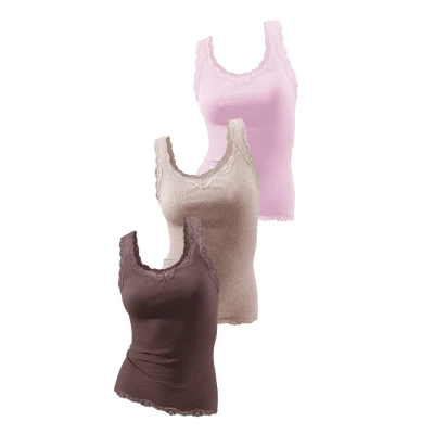 Abbildung von H.I.S 3PACK Top, Damen, Größe: 32/34, Rosé/ braun/taupe