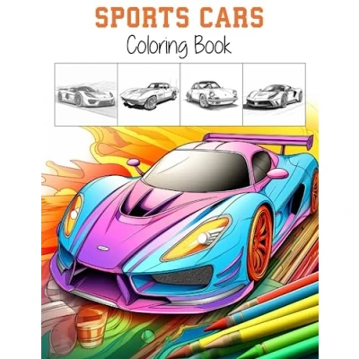 Abbildung von Sports Cars Coloring Book: A Collection of 50 Cool Supercars Relaxing Pages for Kids, Adults, Boys, and Car Lovers (Coloring Books)