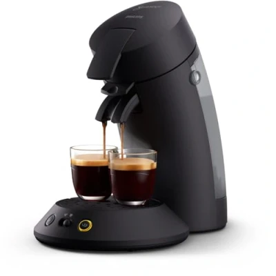 Abbildung von PHILIPS Senseo Original Plus Kaffeepadmaschine, Schwarz, Intensitätsauswahl, Coffee Boost Technologie, hergestellt aus recyceltem Kunststoff, CSA210/60