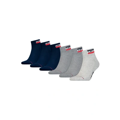 Abbildung von Levi&#039;s Levis MID CUT ECOM 6 PACK Socken, Herren, Größe: 39 42, Grey dress blues combo