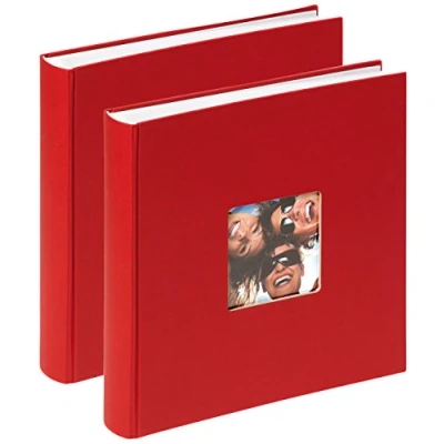 Abbildung von walther design Fotoalbum rot 30 x cm mit Cover Ausstanzung, Doppelpack, Fun FA 208 RD