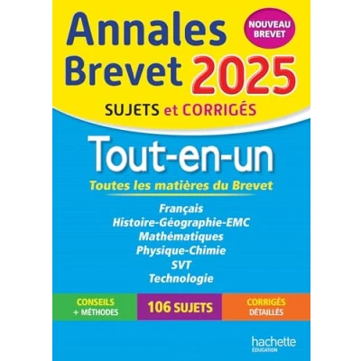 Abbildung von Annales Brevet 2025 Tout en un 3e (Toutes les matières) sujets et corrigés: Toutes matières du nouveau