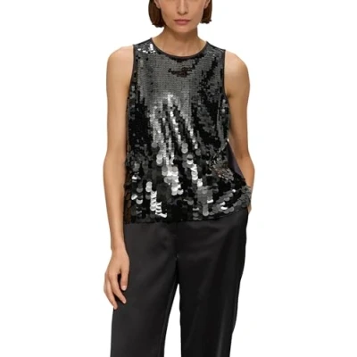 Abbildung von s.Oliver Black Label Paillettes Bluse, Damen, Größe: 38, Dunkelgrau