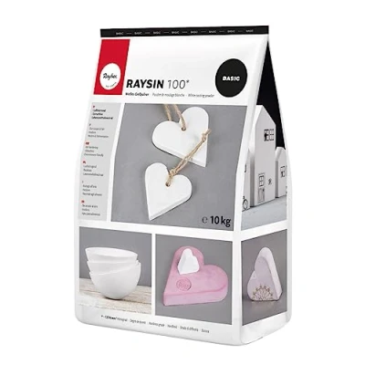 Abbildung von Rayher Raysin 100 Gießpulver, Beutel 10 kg, Gießmasse weiß, Reliefgießpulver, lufthärtend und geruchslos, 34474102