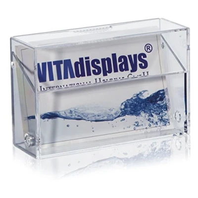 Abbildung von 10 Stk. VITAdisplays Visitenkartenbox XL (Breite: 10.5 cm) zur sicheren Aufbewahrung als Visitenkartenhalter, transparenter Visitenkartenständer für Messe und Büro