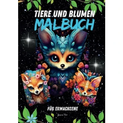 Abbildung von Tiere und Blumen Malbuch für Erwachsene: 65 hochwertige Malvorlagen Tierfreunde Naturliebhaber, mehr Ruhe Entspannung (Tiere Malbücher Mutter Kind)