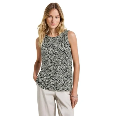 Abbildung von Street One Gemustertes Basic Top, Damen, Größe: 44, Grün