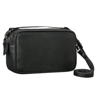 Abbildung von STILORD &#039;Pam&#039; Vintage Umhängetasche Damen Leder Klein Crossbody Bag Echtleder Handtasche Abendtasche elegant Schultertasche Konzert Tasche Eckig, Farbe:schwarz