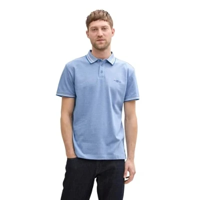 Abbildung von TOM Tailor MIT Stretch Poloshirt, Herren, Größe: Medium, Sapphire blue two tone pique