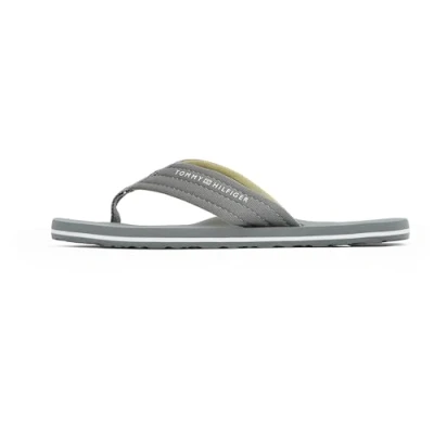 Abbildung von TOMMY HILFIGER Herren Flip Flops Nyc Beach Sandal mit Logo, Grau (Universal Grey), 40