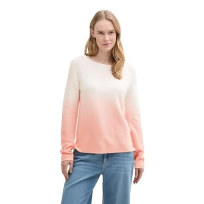 Abbildung von TOM Tailor Colour FLOW Pullover Strickpullover, Damen, Größe: XXL, Apricot/off white