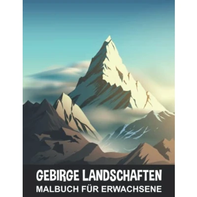 Abbildung von Gebirge Landschaften Malbuch für Erwachsene: Majestätische Gipfel und Naturlandschaften zum Stressabbau Entspannung Ausmalbuch Kinder Jugendliche