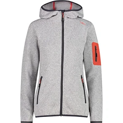 Abbildung von CMP, Knit Tech mélange fleece jacket with hood, ARGENTO RED KISS, D46