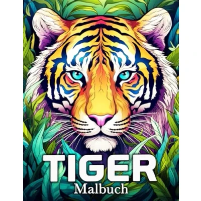 Abbildung von Tiger Malbuch: 50 niedliche Bilder zum Stressabbau und zur Entspannung