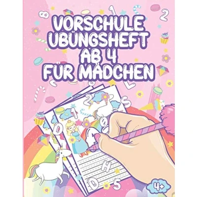 Abbildung von Vorschule Übungsheft Ab 4 Für Mädchen: Einhorn Prinzessin Malbuch Abc Lernen Feinmotorik Lernbuch, Geschenk Kinder Jahren Kindergarten ... Und Die Vorschule, Fit Zum Schuleintritt