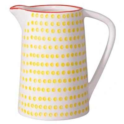Abbildung von Bloomingville Milchkännchen Susie Retro Sahnekännchen Kännchen kleine Kanne ø 6 H 9 cm, gelb, Keramik, fasst ca. 150 ml