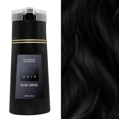 Abbildung von Hair Dye Shampoo,Schwarz Haarfärbeshampoo für Graues Haar,Botanical Formulation No Damage Bleach,Sofort Haarfarben Shampoo Männer und Frauen,Hair 2in1(Black)