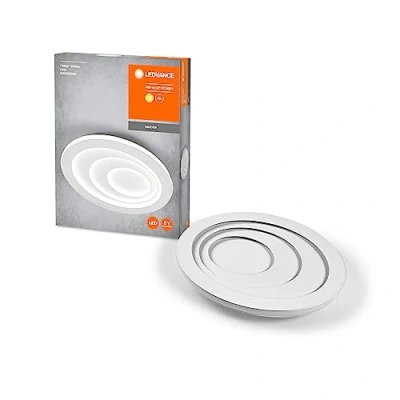 Abbildung von Ledvance ORBIS SPIRAL OVAL LED Deckenleuchte, weiß, 37W, 4000lm, 485mm Durchmesser, sehr homogene Lichtverteilung, indirektes Licht, integriertes Modul, lange Lebensdauer, 3000K