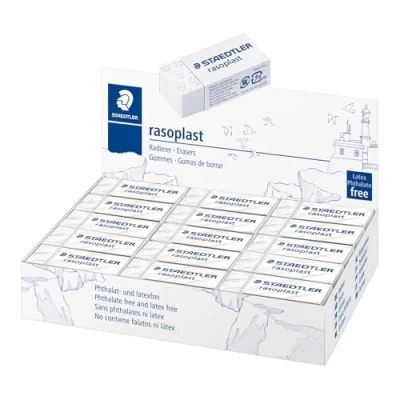 Abbildung von STAEDTLER 526B30 Rasoplast Radierer selbstreinigend 43 x 19 13 mm 30 Stück