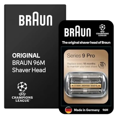 Abbildung von Braun Series 9 PRO+ Elektrorasierer Scherkopf, ORIGINAL Ersatzscherteil vom Hersteller, Hol dir 100% Leistung zurück, Kompatibel mit allen Rasierern, 96M