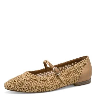 Abbildung von Tamaris Riemchenballerina, Damen, Größe: 38, Tan Schuhe