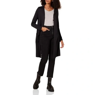 Abbildung von Amazon Essentials Damen Leichter Strickjackenpullover, Länger Geschnitten (Erhältlich In Übergröße), Schwarz, 3XL Große Größen