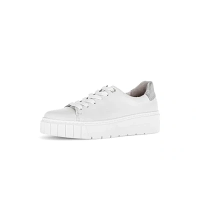 Abbildung von Gabor Damen Low Top Sneaker, Frauen Halbschuhe,Komfortable Mehrweite (H),Chunky Sneaker,straßenschuhe,Sportschuhe,Weiss/Silber,37 EU / 4 UK