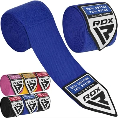 Abbildung von RDX 4.5m Profi Boxbandagen Boxen MMA Muay Thai, Elastisch Handbandagen Mit Daumenschlaufe, Lang Innenhandschuhe Baumwolle, Kickboxen Thaiboxen Boxsack Punchingbälle Training, Hand Wraps Manner Damen
