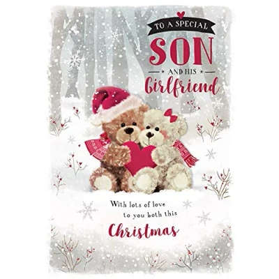 Abbildung von Piccadilly Greetings Weihnachtskarte für Sohn und Freundin, 22,9 x 15,2 cm