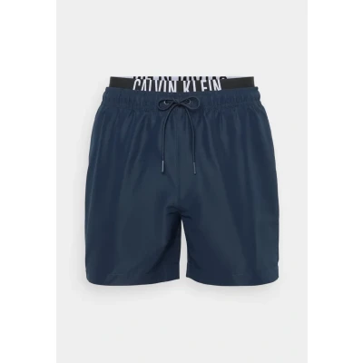 Abbildung von Calvin Klein Herren Badehose Medium Double mit Tunnelzug, Blau (Dark Sapphire), XL
